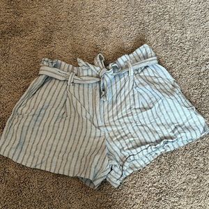 Loft, blue and gray striped shorts, size small